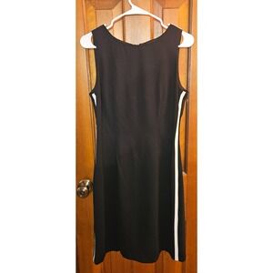 CDC Black‎ Sleeveless Sheath Dress with White Side Stripe Size 10